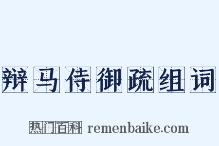 辩马侍御疏组词是什么意思的图片